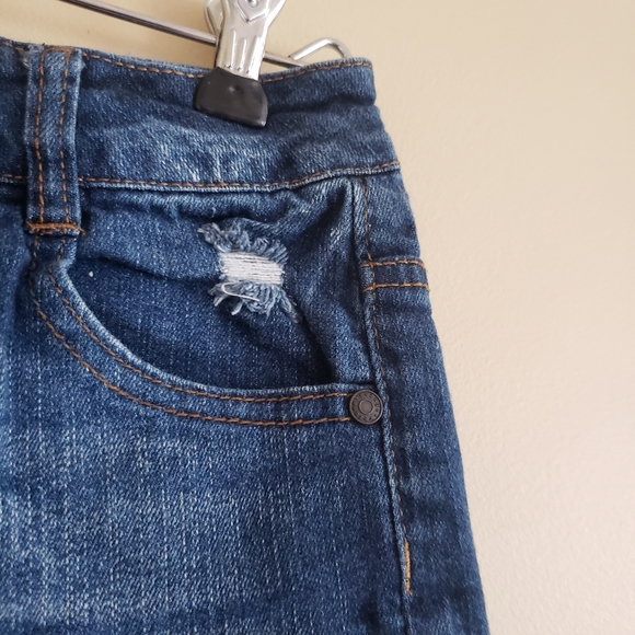 Blue Denim Distressed Cutoff Shorts - Picture 3 of 4